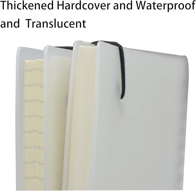 Yansanido Spiral Notebook, 2 Pcs 10.1 Inch x 7.6 Inch B5 Thick Plastic Translucent Frosting Hardcover Dot Paper 80 Sheets -160 Pages Journals for Study and Notes (B5 7.3"X 10"-Dot Grid 2pcs)