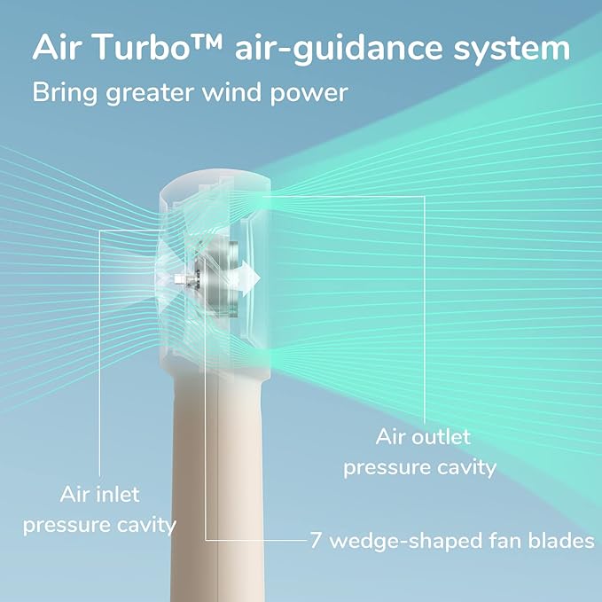 JISULIFE Handheld Portable Turbo Fan [16H Max Cooling Time], 4000mAh USB Rechargeable Personal Battery Operated Mini Small Pocket Fan with 5 Speeds for Travel/Outdoor/Vacation/Concerts - Brown