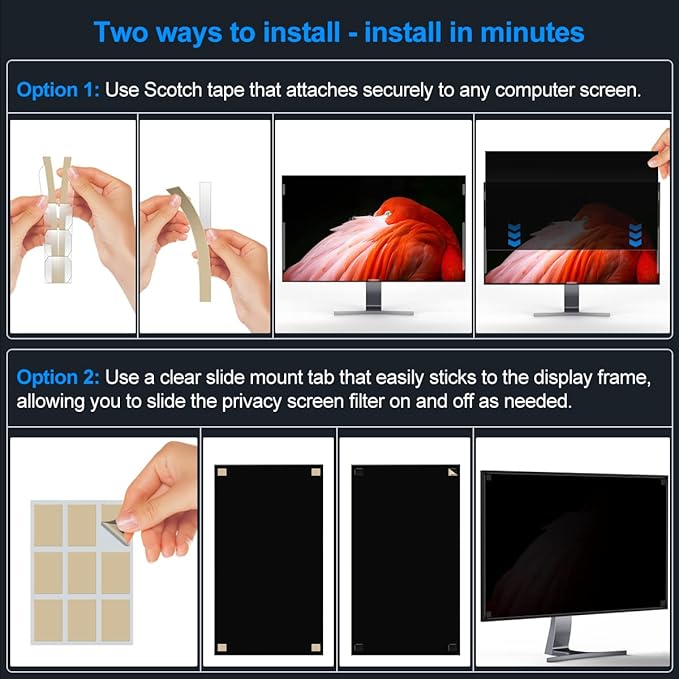 JEAPKA [2-Pack] 22 Inch Privacy Screen for Monitor Computer Screen Privacy Filter for 16:10 Widescreen Monitor Desktop PC Monitor Privacy Film Monitor Privacy Shield and Anti-Glare Protector