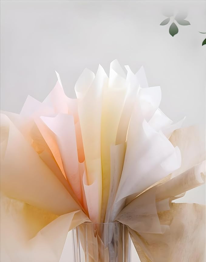 96 Sheets Tissue Flower Wrapping Paper Cotton Wrapping Flower Paper Withdrawable Lining Paper Non-woven Waterproof Floral Bouquet Wraps For Florist Packaging Arrangement (Yellow)