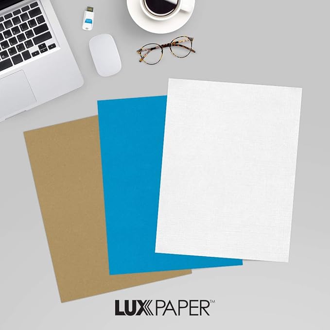 LUXPaper 8.5" x 11" Paper | Letter Size | White Linen | 24lb. (60lb. Text) | 250 Qty