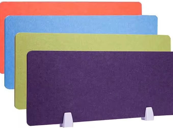 Acoustic Freestanding Desk Divider Panel with Felt Screen Noise Reducing Partition for Classroom or Office Table