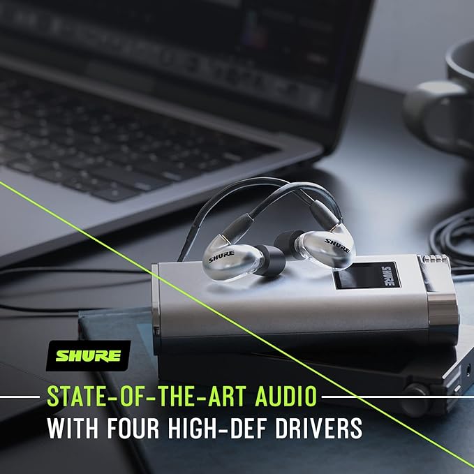 Shure SE846 PRO Gen 2 Wired Sound Isolating Earphones, High-End in-Ear Earbuds with Four Hi-Def Drivers, Customizable Sound Filters, Gray (SE846-GR+2)