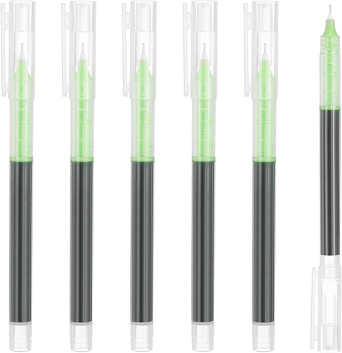 PATIKIL 6Pcs Colored Gel Ink Pens, 0.5mm Extra Fine Point Smooth Writing Japanese Quick Drying Liquid Ink Rollerball Pens for Office Stationery Classroom Teachers, Yellow Green