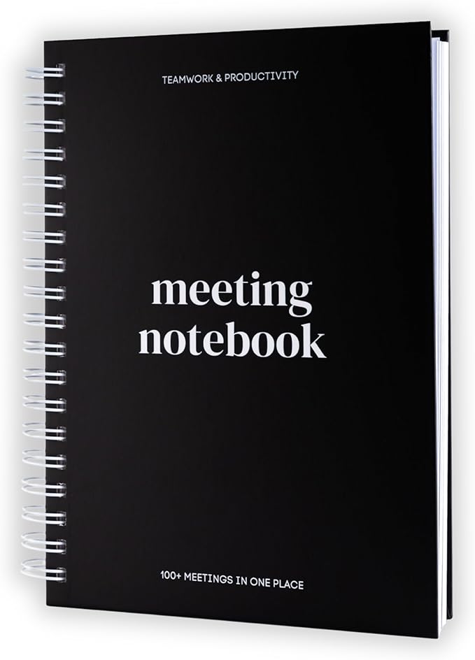 Lamare Meeting Notebook for Work Organization – Perfect Work Notebook for Note Taking & Meeting Planner for Productivity
