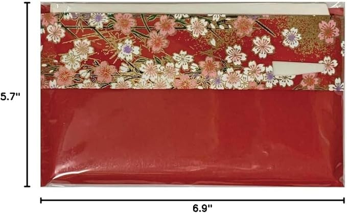 Mino Washi Japanese Toraditional kaishi paper 30 sheets of plain kaishi paper in Japanese colorful Yuzen paper poach with sweet pick [red]