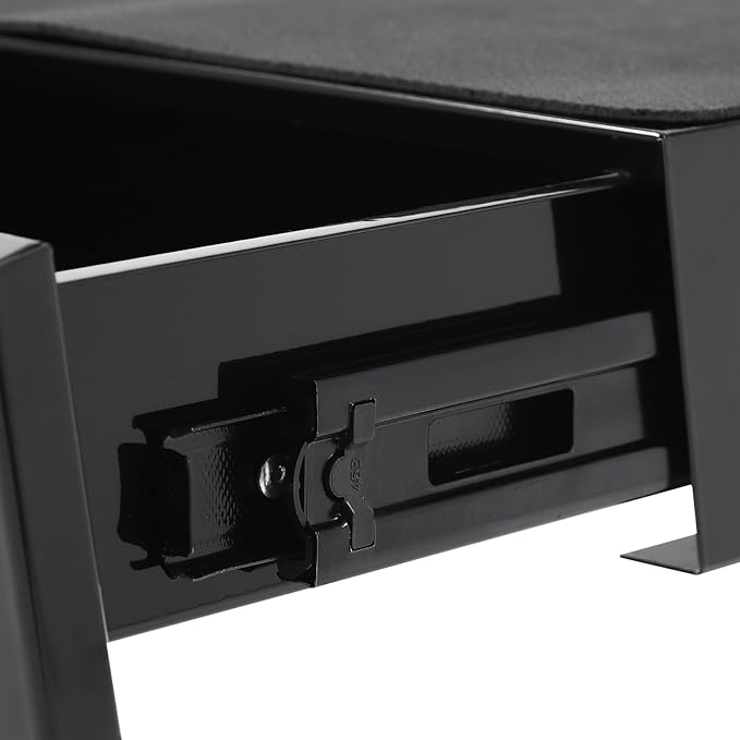 LEYSRIS 19.78" Under Desk Storage Drawer, Locking Design Black Sliding Pull-Out Drawer for Sit Stand Workstation