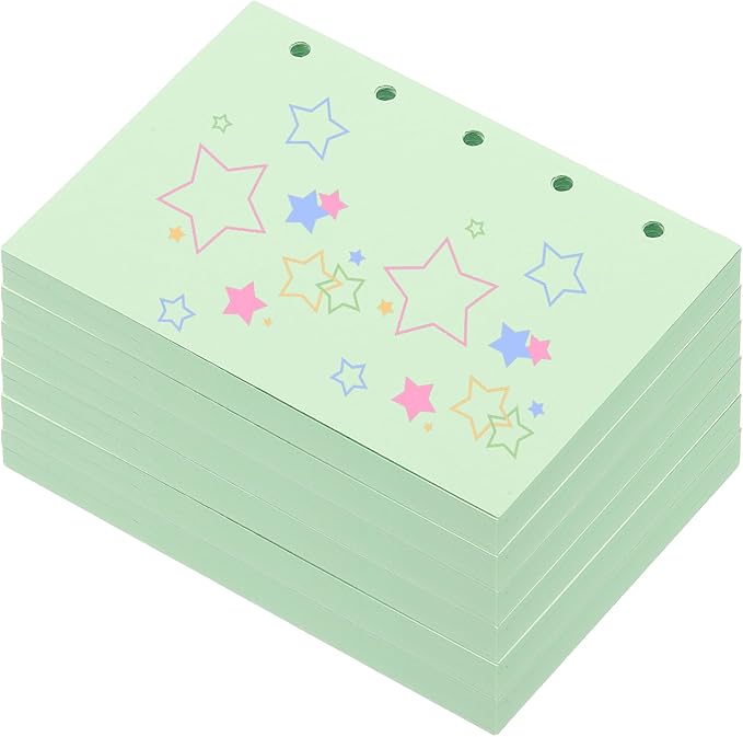 PATIKIL Colored Loose Leaf Paper, 4.1" x 3"(A8) 300 Sheets 5 Holes Punched 150GSM Blank Binder Refill Paper Supplies for Office Note Taking Teacher Planner Journal Notebook, Light Green