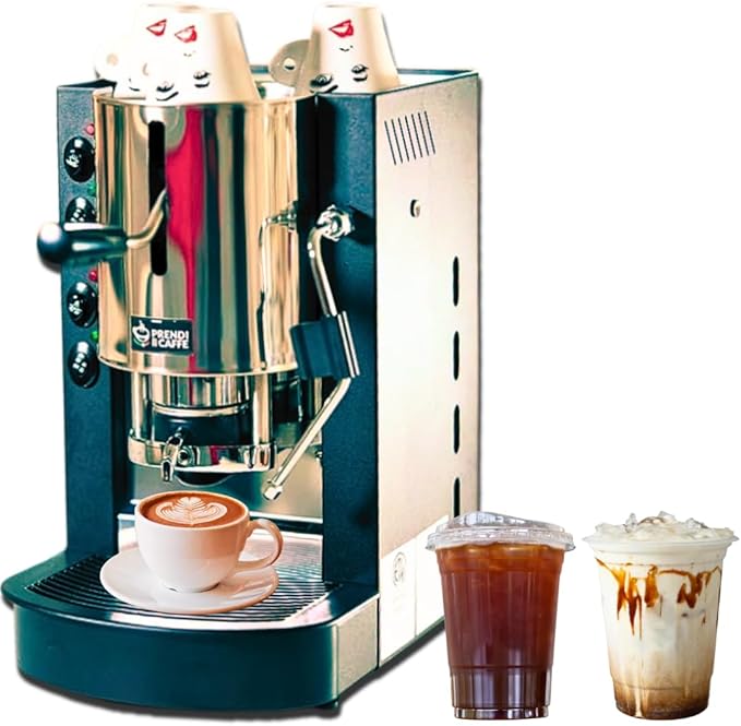 ESE Pod Espresso Machine – Spinel Pinocchio Coffee Maker for 44mm Paper Pods, Made in Italy, Compact Automatic Espresso Machine for Home & Office, Includes 150 Free ESE Pods (100 Classic + 50 Decaf)
