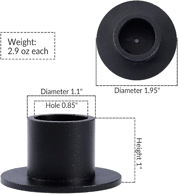 4PCS Black Taper Candle Holders, Matte Iron Candlestick Holders Centerpieces for Home Decoration, Wedding Anniversary, Party, Housewarming Gifts.