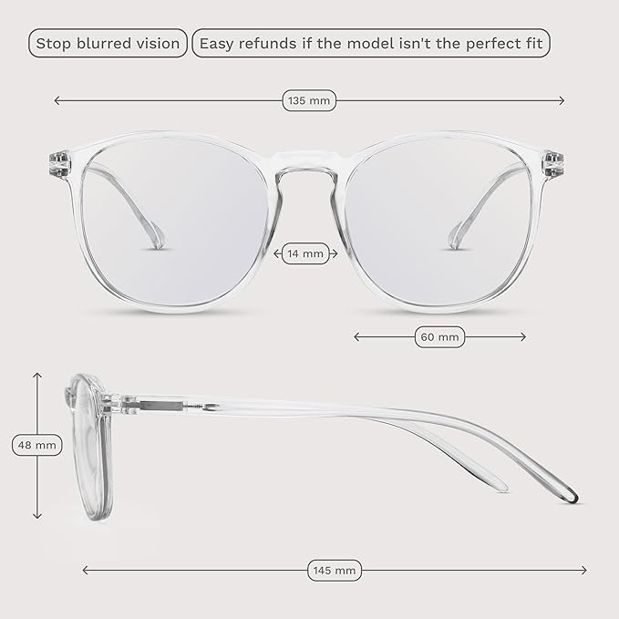 IBOANN Blue Light Glasses for Woman/Men, Fashion Blue Light Glasses Men, Fake Glasses Help Reduce Screen Fatigue