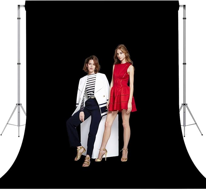 Black Photo Backdrop for Photoshoot Black Background for Photography Photo Backdrop Curtain for Party 5 x 7 FT