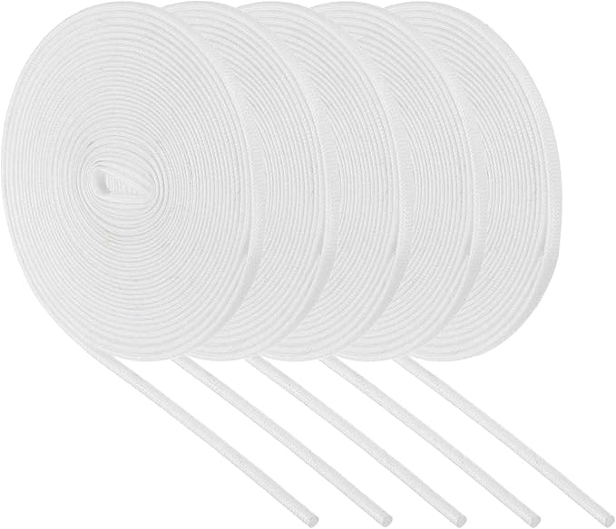MECCANIXITY 5Pcs Wire Insulation Braid Fire Sleeve,16.4Ft-1mm ID White, High Temp Silicone Coated Fiberglass Sleeving for Automotive Hose Lines Electrical Wiring