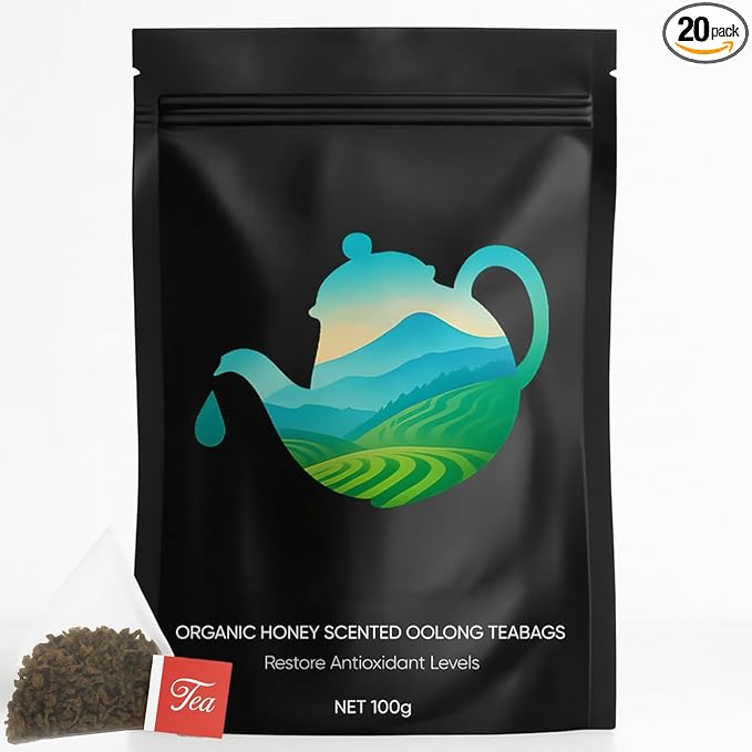 Oolong Tea Bags – Organic Whole Leaf Oolong – 20 Bags (5g Each) – Natural Relaxing Tea for Calm Mind & Healthy Lifestyle – Premium Organic Oolong Tea (1)