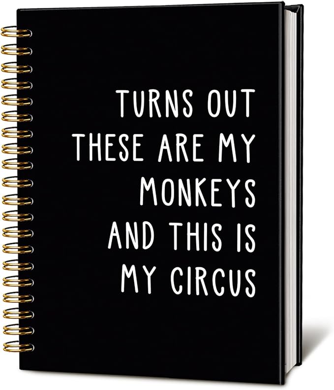 LIANGW Sarcastic Notebooks for Work, Funny Notebooks Journal, Funny Office Gifts for Coworkers, Office Humor Gifts, Funny Notebooks for Work, Black Hardcover Spiral Notebook 5.5x8.3 Inch