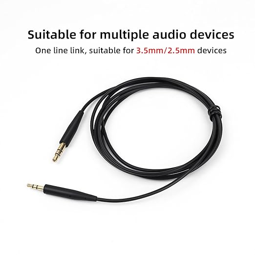 SolidSS 1 Pcs Replacement Gilding Audio Cable Aux Wire 3.5mm to 2.5mm,Headphones Replacement Audio Cable Wire Compatible with Bose QuietComfort QC35 QC25 QC45 QC35II Headphones (No mic)