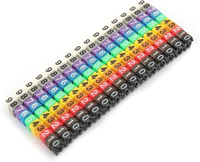 Clip on Wire Markers Wire Number Labels Colorful Cable Numbering Marker Tube for Marking The Color Coded Cables(150PCS -1.5MM 1.5)