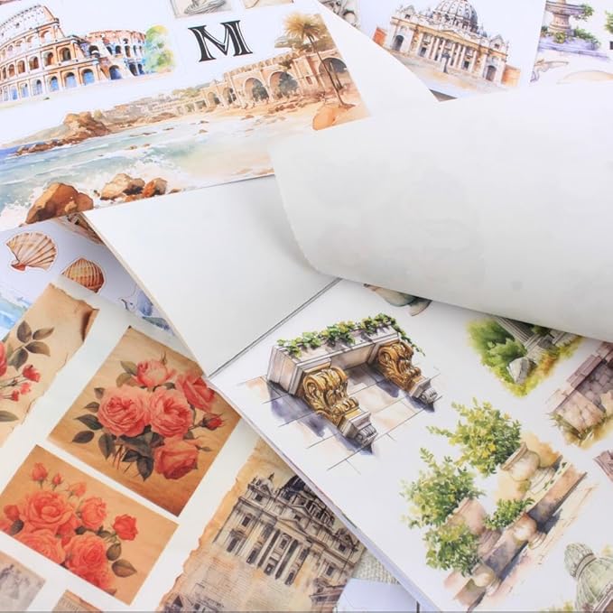 Dwpetzo Vintage Ancient Greece Mythology History Stickers Scenery Book, 20 Sheets Pre-Cut Junk Journaling Artistic Stickers for Scrapbooking, Albumn, Bujo, Scrap Book, DIY Craft Art Decor