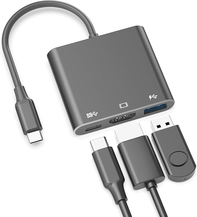 Battony USB C to HDTV Adapter with 4K@60Hz HDTV Output, Multi-AV Converter for for MacBook/Mac Pro Air iPad Pro and More Type-C Port Device