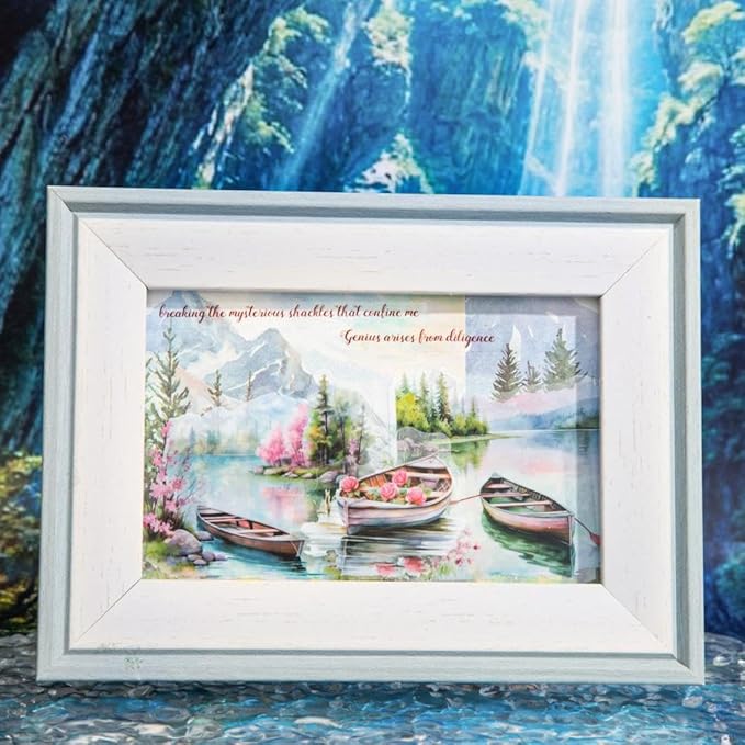 Dwpetzo Vintage Lake Boat Scenery Scrapbook Stickers Set, 120 Pieces Decorative Transparent PET Stickers for Journaling, Junk Journal Supplies, Collage, Scrap Book, Bujo