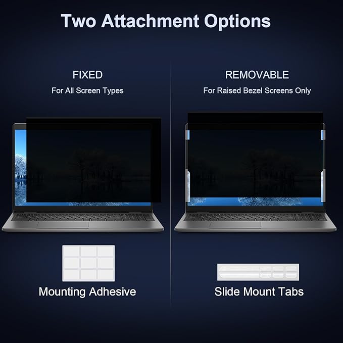 Hoktods 15.6 Inch 16:9 Laptop Privacy Screen Filter, Computer Monitor Privacy Shield, Anti Scratch Anti Spy Anti Glare Blue Light Screen Protector