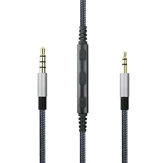 NewFantasia 3.5mm to 2.5mm Male Audio Cable for JBL Tune 710BT, 600BTNC, Live 660NC, 460NC, E45BT E55BT E65BTNC Headphone, Remote Volume Control Mic for iPhone