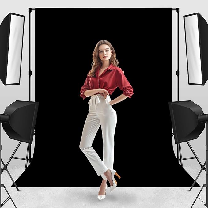 Photo Backdrop Black Background Cloth Professional Photography 10x10ft Seamless Design Eliminates Wrinkle Portrait Photography Wedding Dark Theme Decorations