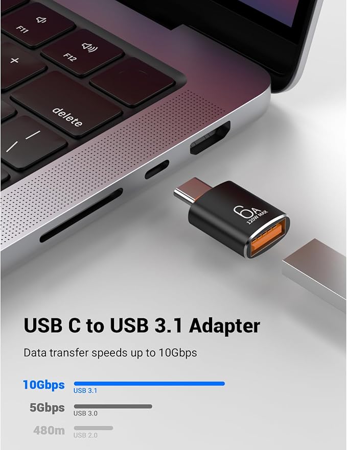 10 Pack 200W USB C to USB Adapter,C Male to USB3.1 Female Charger,Up to 10Gbps Data Transfer,for Apple Watch Ultra iWatch Series 8 7,iPhone 17 16 Plus Pro Max,Google Pixel