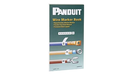 Panduit PCMB-12 Pre-Printed Wire Marker Book, Vinyl Cloth, .22 by 1.38-Inch L, A-Z, +, -, Blank Legends Only