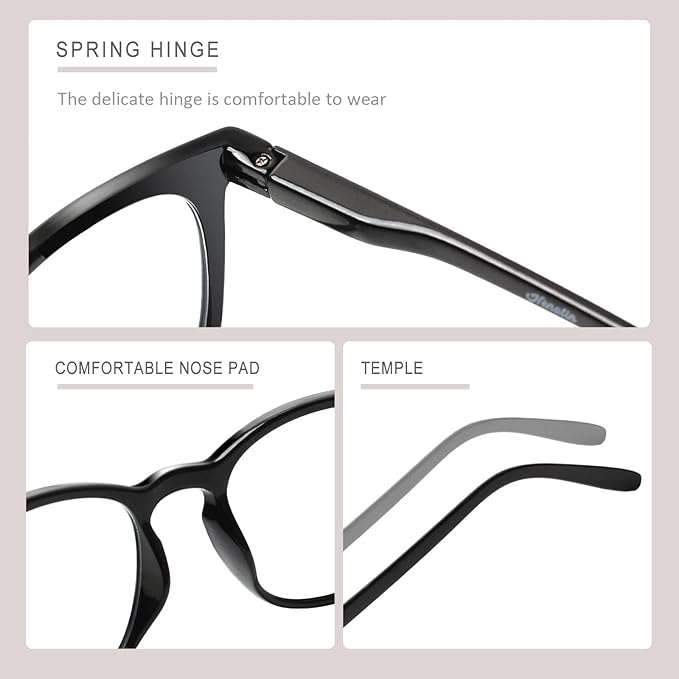 Henotin 6-Pack Blue Light Blocking Reading Glasses,Spring Hinge Computer Readers for Men Women,Anti UV Ray Filter Eyeglasses(reading glasses for women, 2.75)