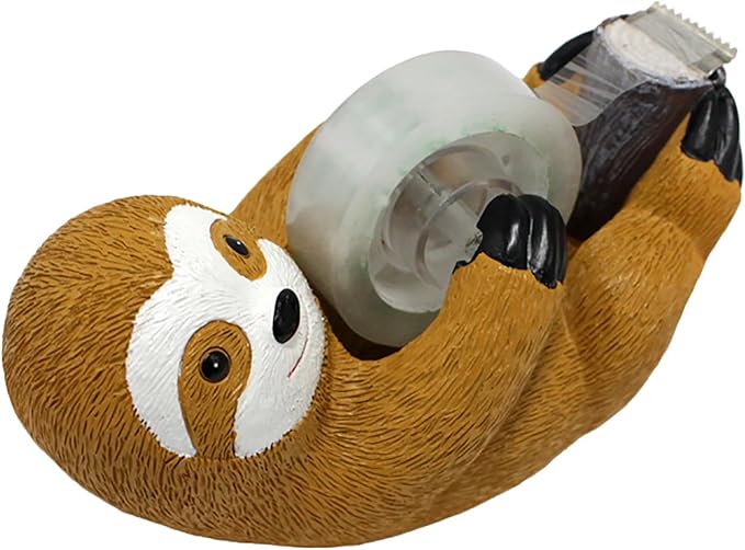 Sloth Tape Dispenser, Cute Desk Tape Holder, Fun and Functional Office Tape Cutter with High Toughness Material, Decorative Tape Dispenser for Home School Office Stationery
