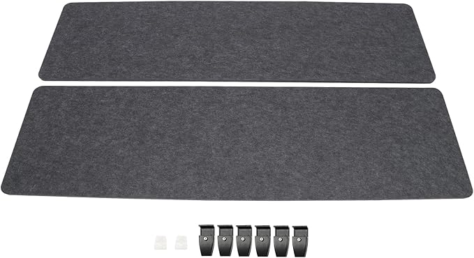 DYRABREST 2 Pack Acoustic Desk Divider, 60 x 16 Inch, No Drilling Clamp-On Privacy Shields, Freestanding, Grey