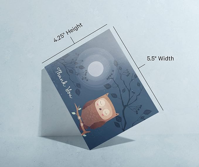 Twigs Paper Thank You Card Set - 12 Assorted Greeting Cards For All Occasions - Thank You Cards with Envelopes - Appreciation Cards - Eco Friendly - Made In USA - 5.5 x 4.25 Inch - Woodland Animals