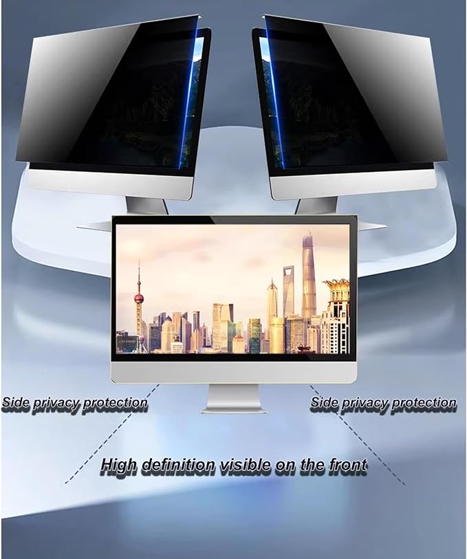 LYLSMGS Hanging Computer Privacy Screen Protector Shield 25 inch 16:9 Widescreen Desktop Monitor, Anti Blue Light & Glare Filter - Compatible with LG Dell HP Acer and More (22.44X13.38 in)