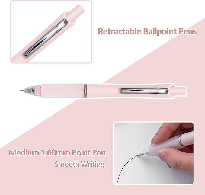 Aisibeiger Ball Point Pen Black Ink Ballpoint Pens Medium Point 1.0mm Office Pens(18 pack)