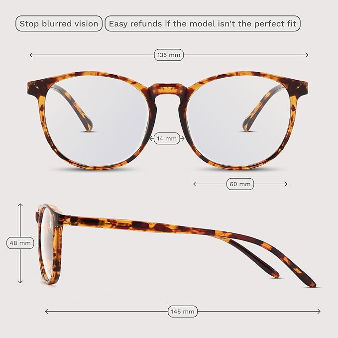 IBOANN Blue Light Glasses for Woman/Men, Fashion Blue Light Glasses Men, Fake Glasses Help Reduce Screen Fatigue