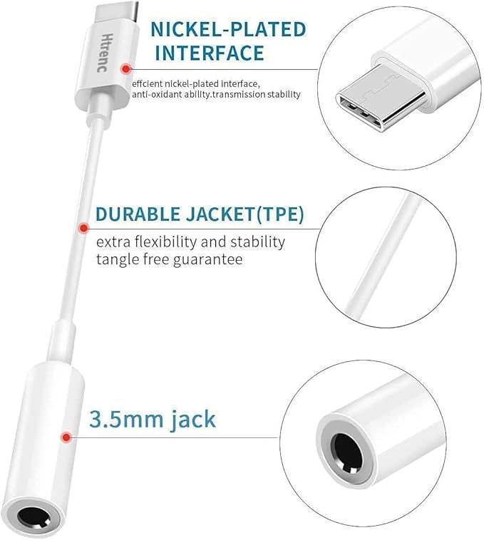 USB C to 3.5mm Headphone Jack Adapter for iPhone17/ iPhone 16/16 Pro/15/15 Pro/Pro Max/Plus, Type C Aux Audio Dongle Cable Cord Compatible with iPad, Samsung Galaxy S23/S23/S22/S21, MacBook（200 Pack）