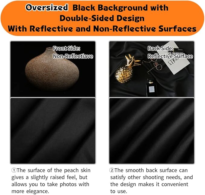 Black Backdrop, 10x20 ft Large Photo Backdrop Curtain for Photoshoot, Party, Black Background Screen for Photo, Video Photography, Studio
