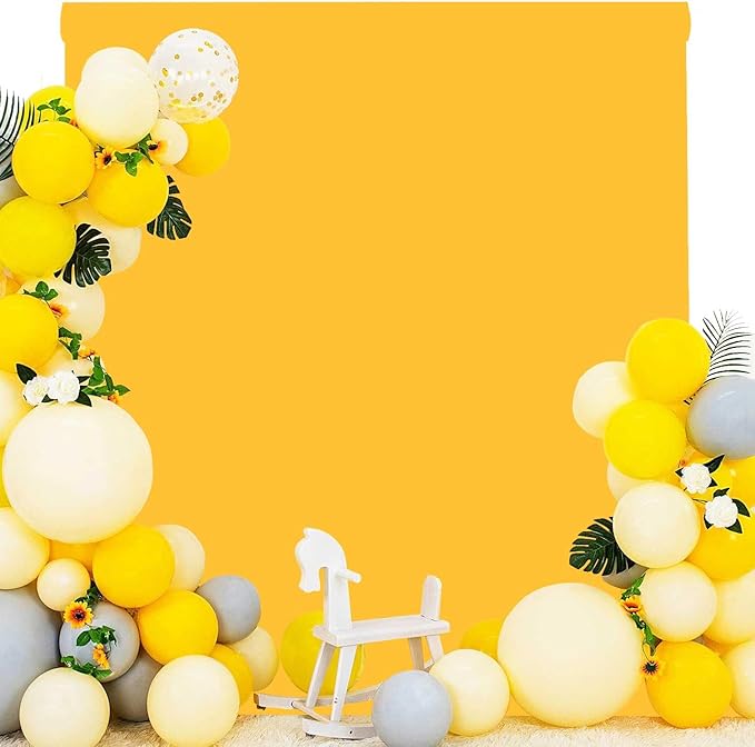 Yellow Photo Backdrop for Photoshoot Yellow Background for Photography Photo Backdrop Curtain for Party 8 x 10 FT
