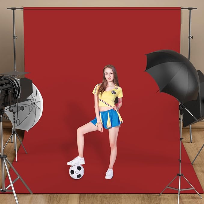 UTEBIT Christmas Background, 6x9ft Classic Red Photo Backgrounds Microfibre Retro Abstract Crimson Photography Backgrounds Portrait Props for Photography