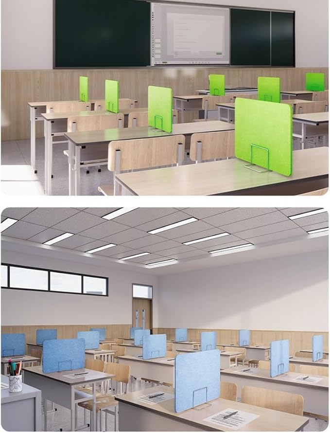Desk Privacy Divider, Acoustic Freestanding Desk Divider, Noise Reducing Desk Privacy Panel for Table Standing Sound Proof Desktop Office Classroom(Orange,40x30CM)