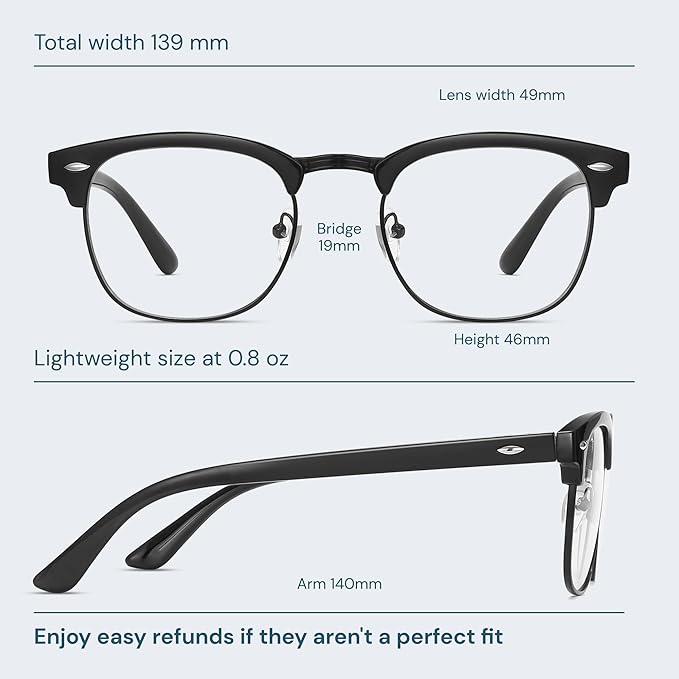 racico Computer Blue Light Blocking Glasses Blue Light Glasses Men Women, Anti Blu-Ray Gaming Glasses Lenses