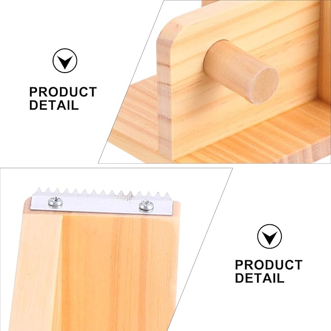 JOINPAYA Wooden Tape Dispenser and Cutter Stationery Tape Holder Desktop Cutting Tool Creative Office Seat for Packaging and Crafts