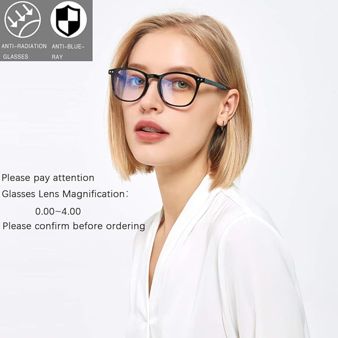 Henotin 3 Pack Blue Light Blocking Reading Glasses,Spring Hinge Computer Readers for Men Women,Anti UV Ray Filter Eyeglasses (Mixed Color, 0.00)