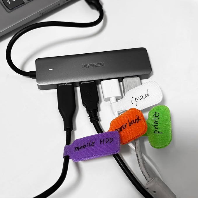 30 Pcs Multi-Color Cable Labels, Write On Cord Wire Labels, Electronic Cable Identification Tags for Electronics, Computers Cable Management and Identification, Assorted Colors