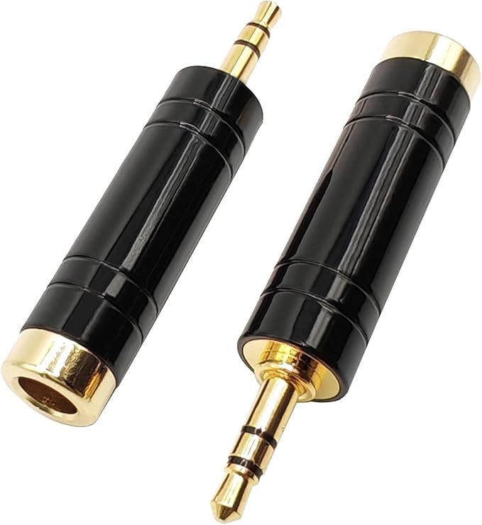 Voluty Tek 6.35MM Female to 3.5MM Male Headphone Adapter 1/4 to 1/8 Audio Stereo Adapter for Headphone 2PCS