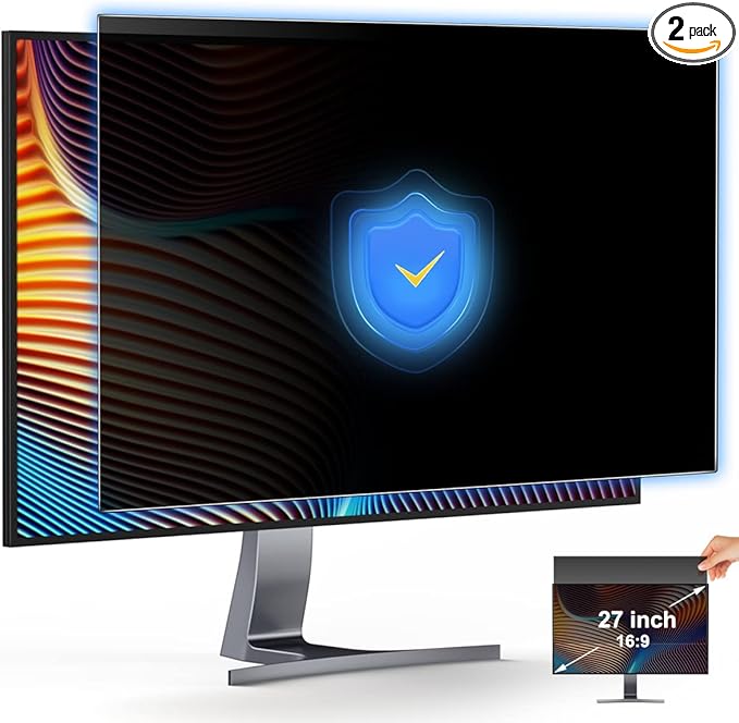 JEAPKA [2-Pack] 27 Inch Privacy Screen for Monitor Computer Screen Privacy Filter for 16:9 Widescreen Monitor Desktop PC Monitor Privacy Film Monitor Privacy Shield and Anti-Glare Protector