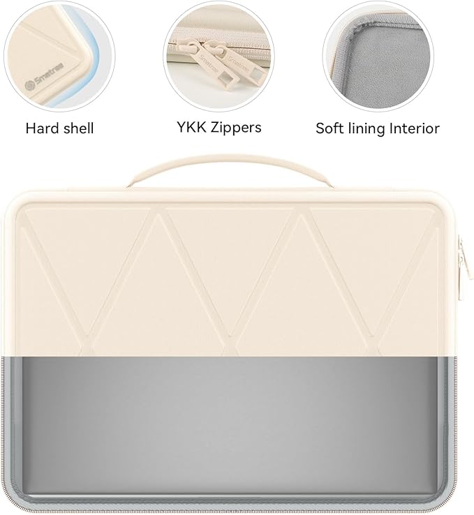 Smatree Hard EVA Protective Sleeve Case Compatible for 14 inch ASUS Zenbook Duo 14 UX482, for 14inch ASUS Vivobook Flip 14 TP470/TM420 Water-Proof Sleeve, White (X8251TW)