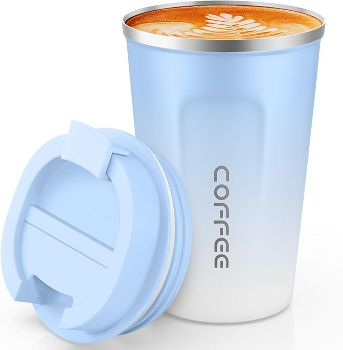 CS COSDDI 12 oz Stainless Steel Vacuum Insulated Tumbler - Coffee Travel Mug Spill Proof with Lid - Coffee Cups for Keep Hot/Ice Coffee,Tea and Beer