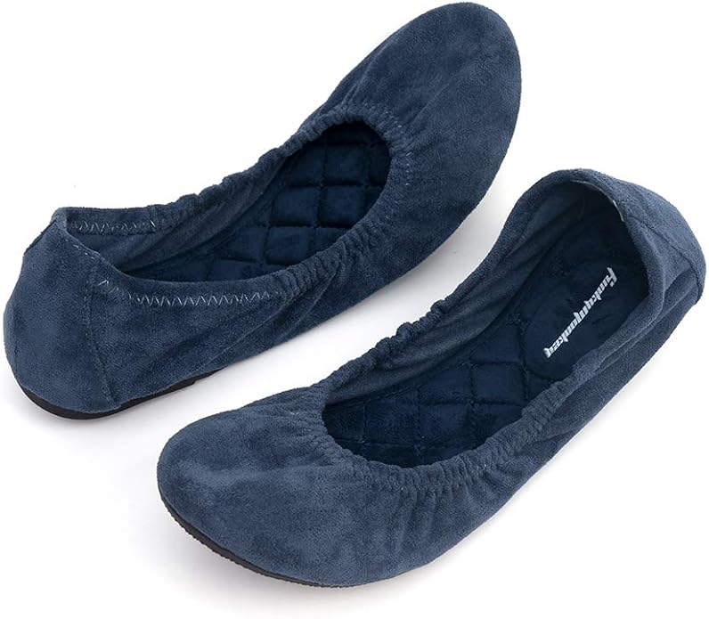 FUNKYMONKEY Women's Ballet Flats Soft Round Toe Comfortable Shoes